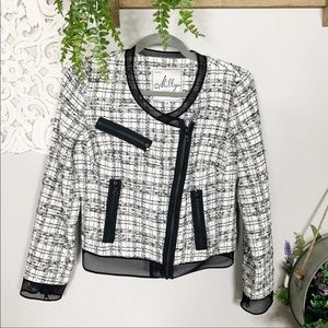 Milly | Tweed Mesh Moto Jacket, Sz 2